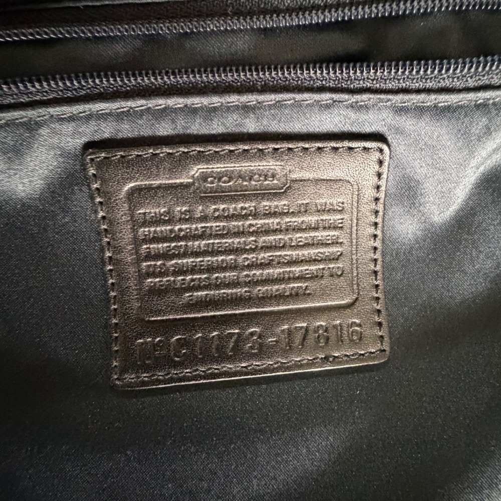 Coach Chelsea Black Leather Hobo Shoulder Bag Turnlock Silver Hardware 17816 - Picture 5 of 13